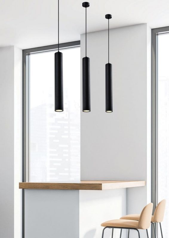 Lampa wisząca tuba Candellux TUBO czarna 1xGU10x25W IP20 - 1 szt