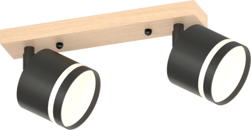 Lampa wisząca Vargo czarna-drewno 2xGX53x15W IP20 wym:14x30x8cm - 1 szt.