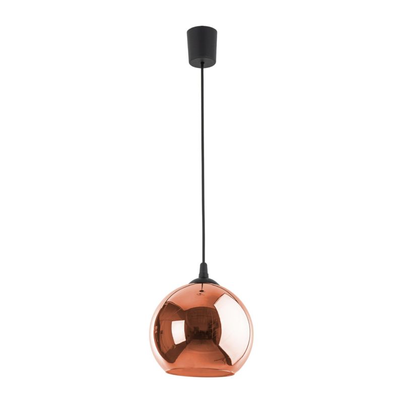 Lampa Wisząca VENEZIA TK Lighting Czarna Miedziany Klosz 1xE27 25x25 cm 1szt.