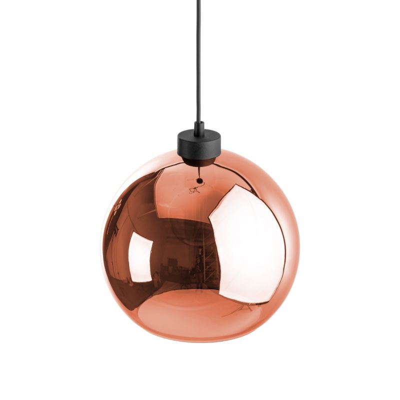 Lampa Wisząca VENEZIA TK Lighting Czarna Miedziany Klosz 1xE27 25x25 cm 1szt.