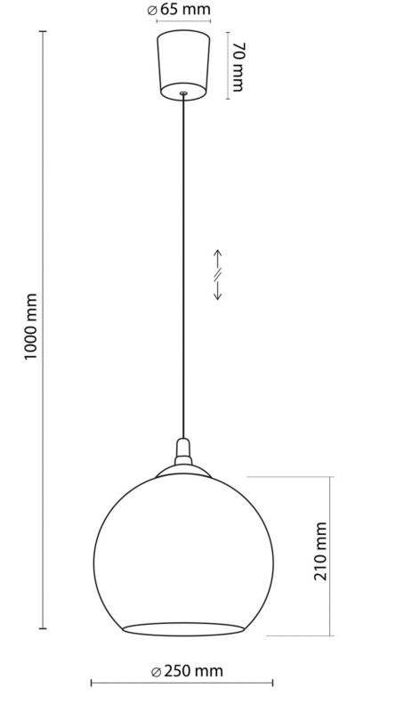 Lampa Wisząca VENEZIA TK Lighting Czarna Miedziany Klosz 1xE27 25x25 cm 1szt.