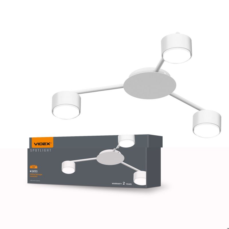 Lampa wisząca Videx biała 3xGX53x30W IP20 wym:7,5x45x45cm - 1 szt.