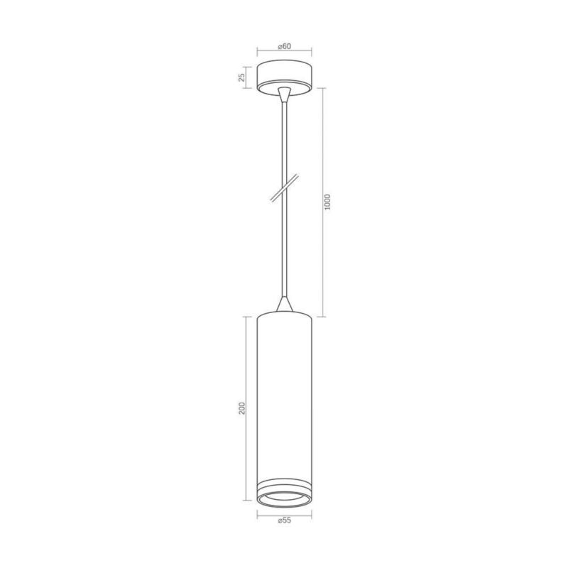 Lampa wisząca Videx czarna 1xGU10x30W IP20 wym:20x5,5x5,5cm - 1 szt.