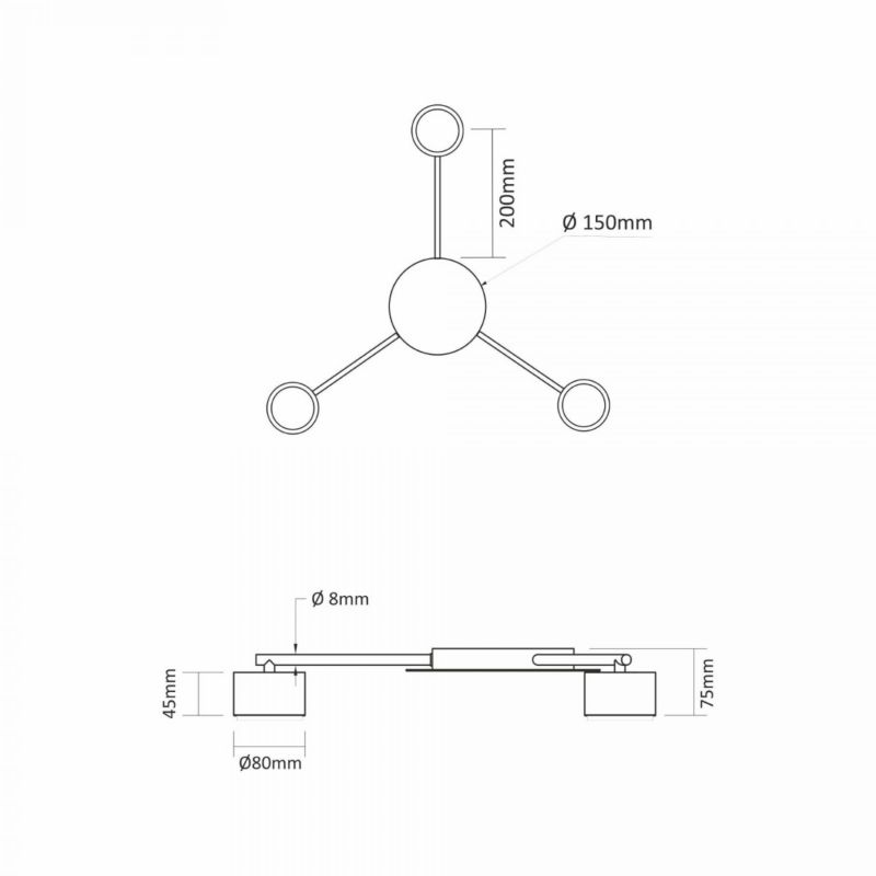 Lampa wisząca Videx czarna 3xGX53x30W IP20 wym:7,5x45x45cm - 1 szt.