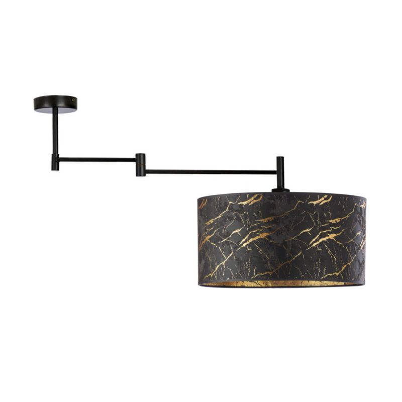 Lampa wisząca Volta Light Factory przegubowa sufitowa regulowana z abażurem walec Czarny marmur BLUES PRZEGUB 1szt.