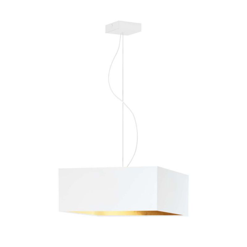 Lampa wisząca Volta Light Factory sufitowa regulowana z abażurem kwadrat Biały ze złotem MOTO 1szt.
