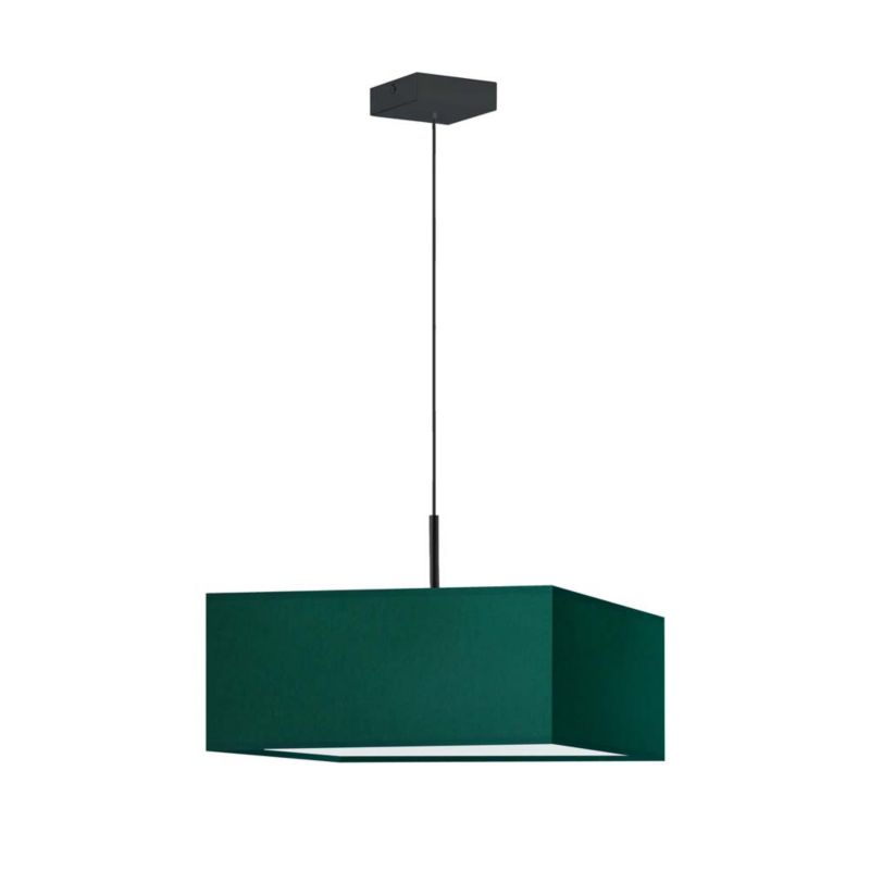 Lampa wisząca Volta Light Factory sufitowa regulowana z abażurem kwadrat Butelkowa zieleń FIESTA 1szt.