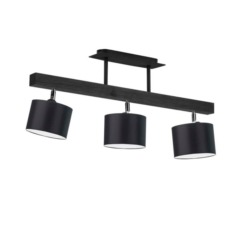 Lampa wisząca Volta Light Factory żyrandol plafon z abażurem walec Czarny/czarny BONITA P3 1szt.