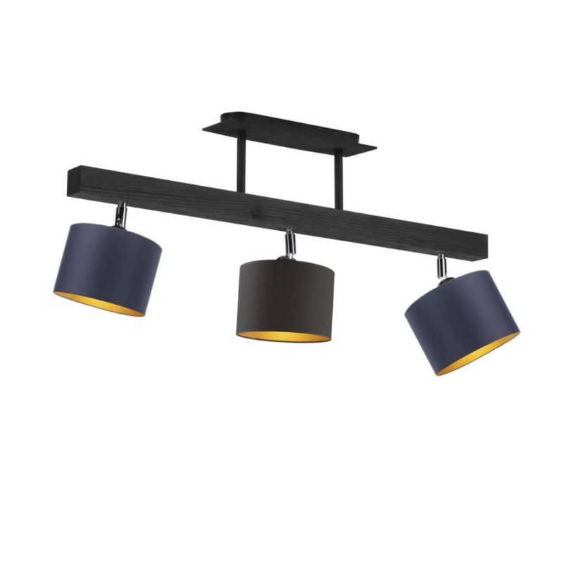 Lampa wisząca Volta Light Factory żyrandol plafon z abażurem walec Granatowy, czarny ze złotem BONITA P3 1szt.