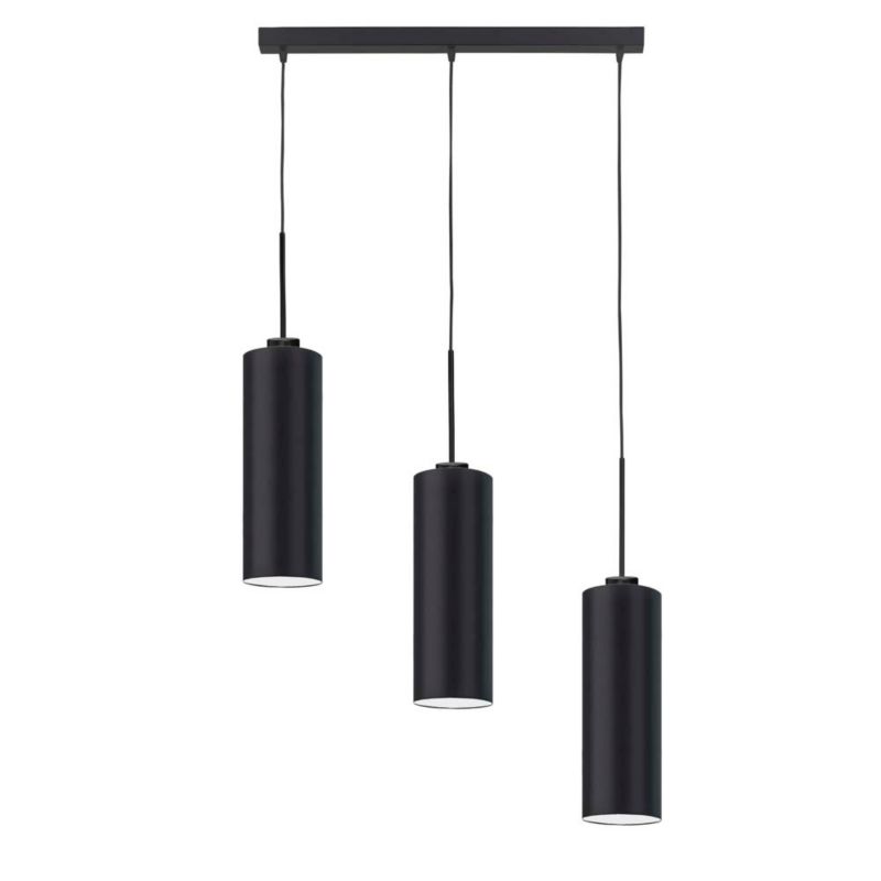 Lampa wisząca Volta Light Factory zwis żyrandol sufitowa z abażurami tuba Czarny BELL Z3 1szt.