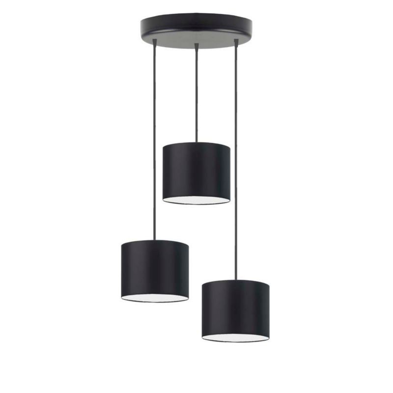 Lampa wisząca Volta Light Factory zwis żyrandol sufitowa z abażurami walec Czarny JAZZ Z3 1szt.