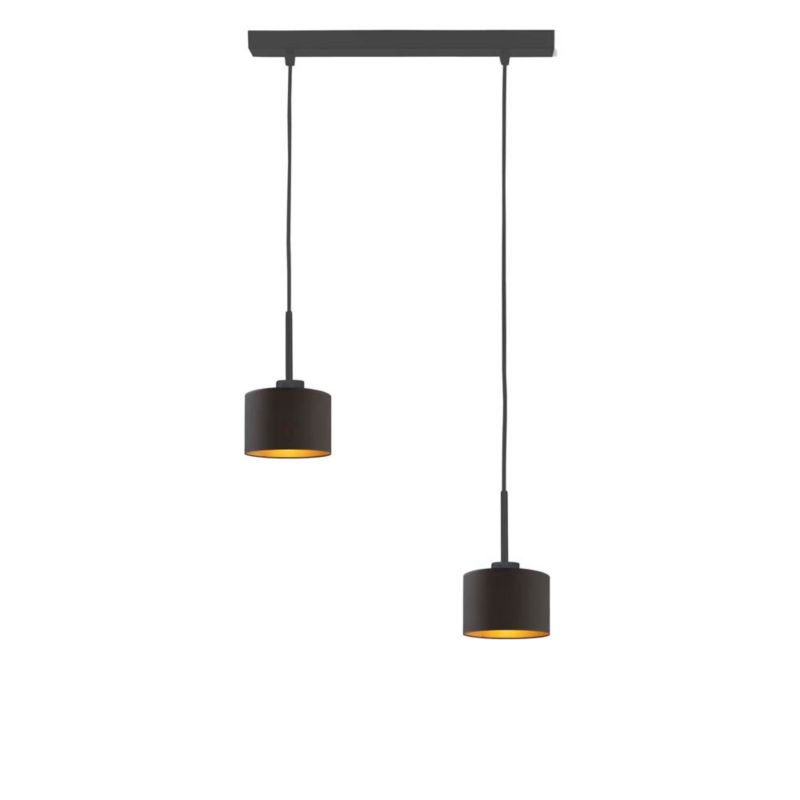 Lampa wisząca Volta Light Factory zwis żyrandol sufitowa z abażurami walec Czarny ze złotem JAZZ Z2 1szt.