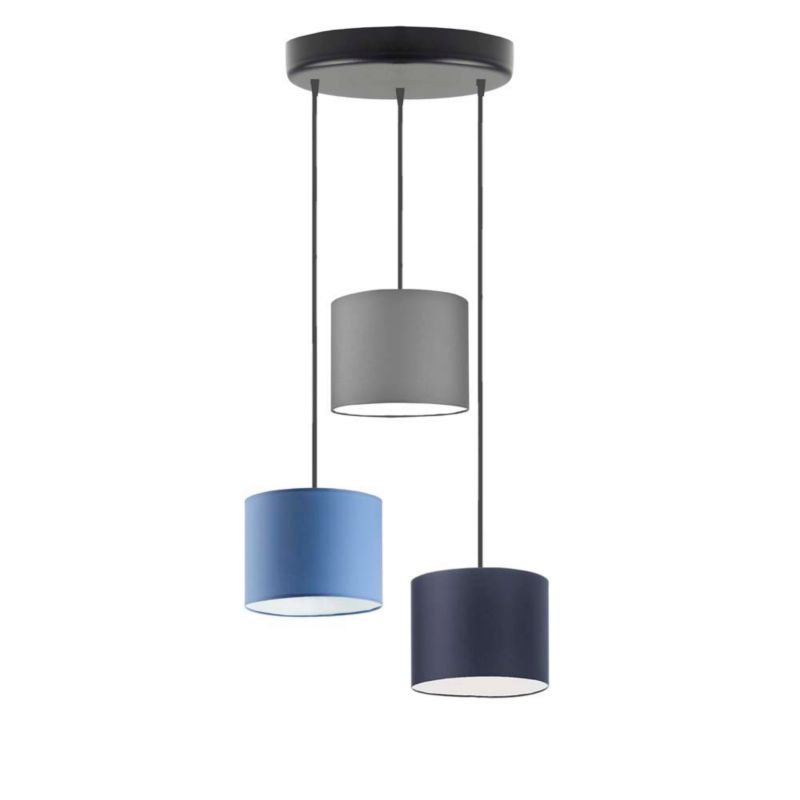 Lampa wisząca Volta Light Factory zwis żyrandol sufitowa z abażurami walec Granatowy, niebieski, szary JAZZ Z3 1szt.