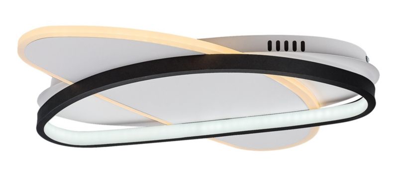 Lampa wisząca warstwowy design Rabalux Brantiel czarno-biała LED 57W 3000-6000KK 3250lm IP20 wym:6,5x45x30,5cm - 1 szt.