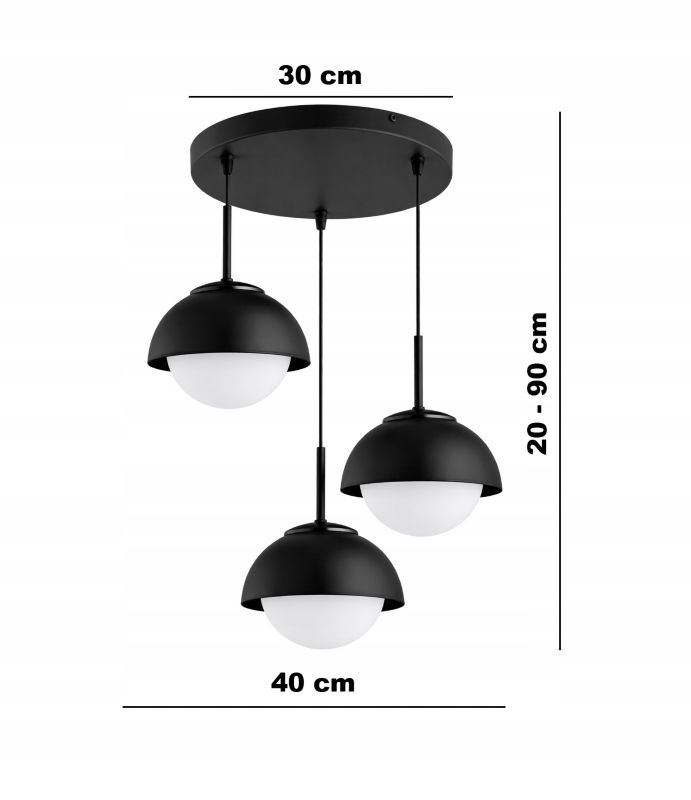 Lampa Wisząca Żyrandol Elko-Lighting  3-Punktowy Cosmo czarny 1 szt