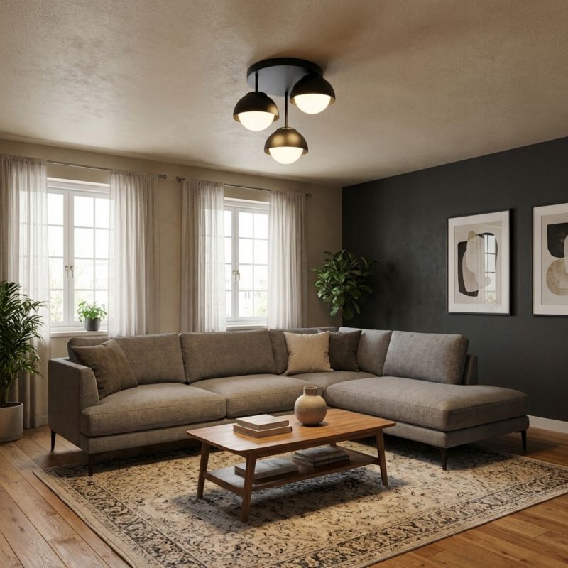 Lampa Wisząca Żyrandol Elko-Lighting Cosmo 3-Punktowy czarny 1 szt