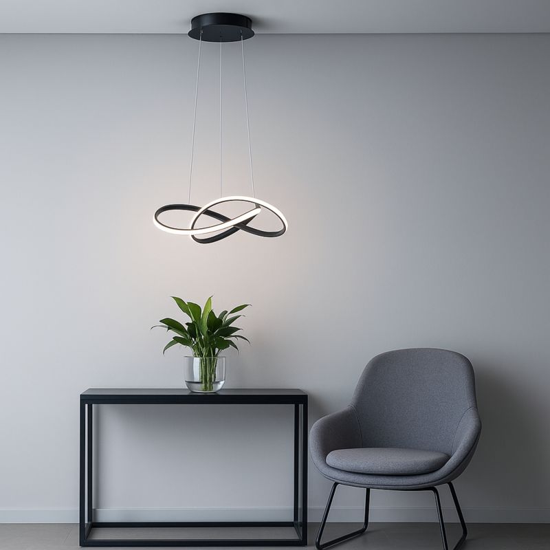 Lampa wisząca żyrandol LED MasterLED Tavi 30W 120cm 4000K nowoczesna sufitowa czarna 1 szt.