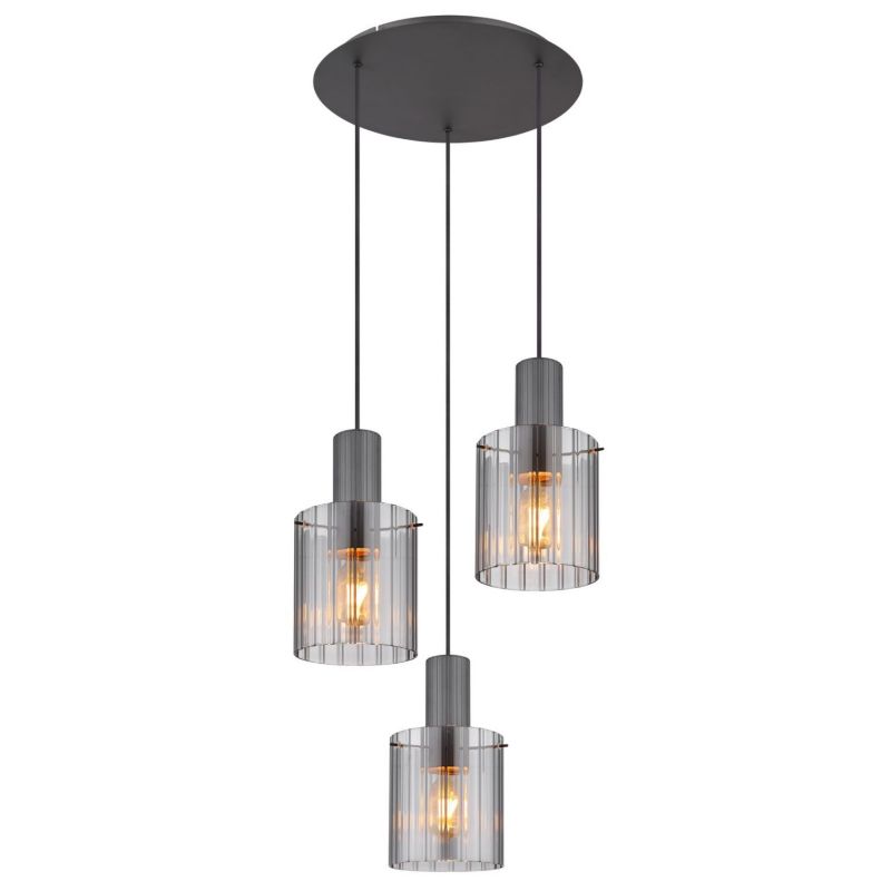 Lampa wisząca z kloszami ryflowanymi TULIVAR 15904-3HR Globo 1 szt.