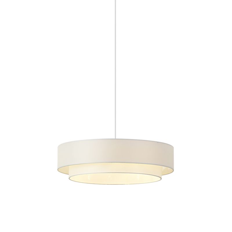 lampa wisząca z kloszem (3 punkty) Qazqa Drum Duo nowoczesny biały okrągły 15 watts     ip20 oświetlenie wewnętrzne 1 szt.