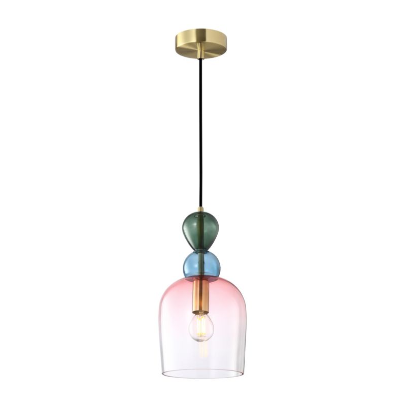 Lampa wisząca złota podsufitka Italux Manso multikolor 1xE14x40W IP20 wym:145x16x16cm - 1 szt.