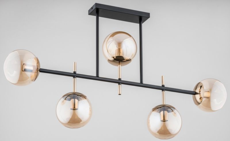 Lampa wisząca złote detale Alfa DALIA czarna 5xE14x10W IP20 wym:53x98x14cm - 1 szt.
