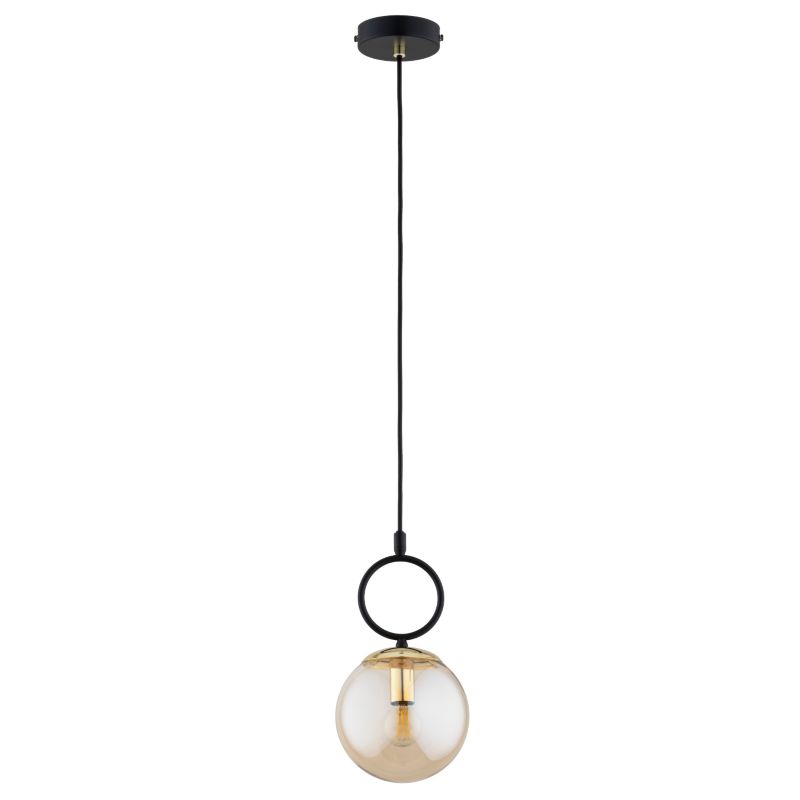 Lampa wisząca złote detale Alfa LISTER czarna 1xE14x10W IP20 wym: 80x15x15cm - 1 szt.