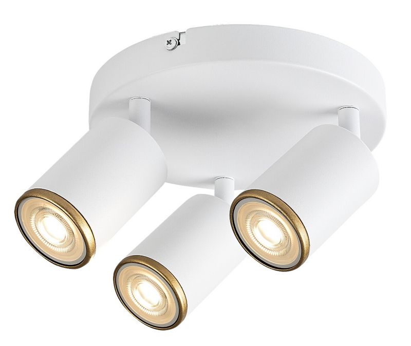 Lampa wisząca złote detale Rabalux Nolie biały matowa-złota 3xGU10x15W IP20 wym:16x27x27cm - 1 szt.