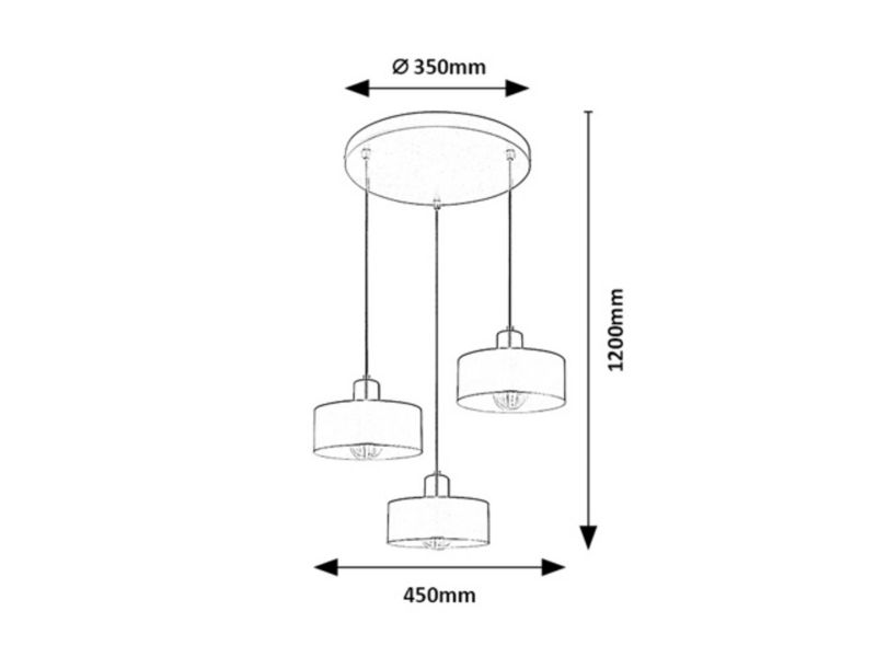 Lampa wisząca złote detale Rabalux Tisandra beżowa 3xE27x25W IP20 wym:120x48x45cm - 1 szt.