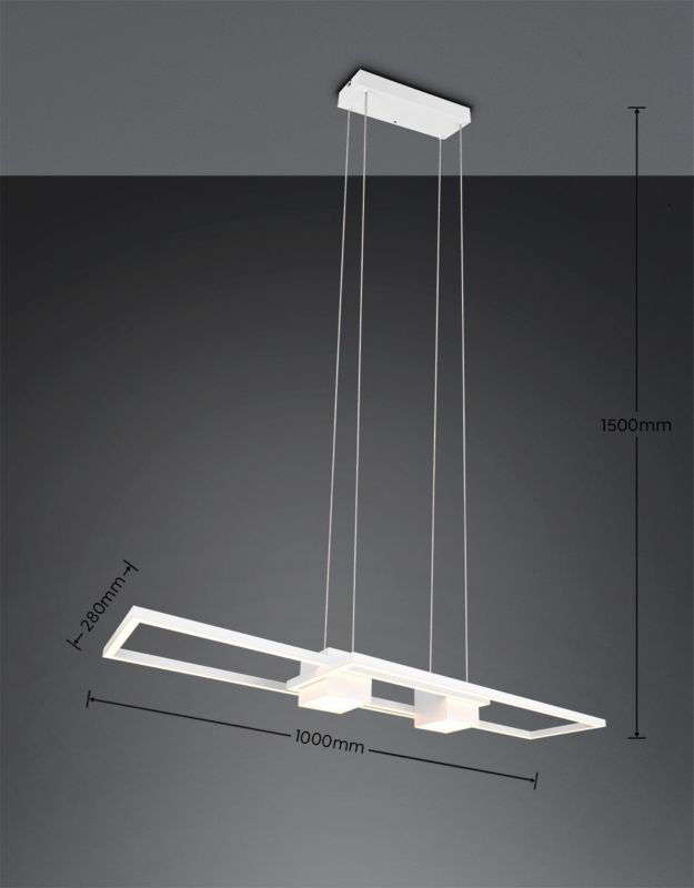 Lampa wisząca z pilotem Trio ALBANY biała LED 37W 2700-6500K 4300lm IP20 - 1 szt.