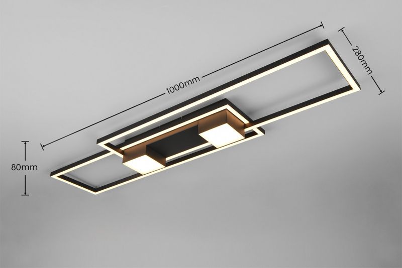 Lampa wisząca z pilotem Trio ALBANY czarna LED 37W 2700-6500K 4300lm IP20 - 1 szt.