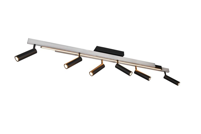 Lampa wisząca z pilotem Trio ZENO srebrno-czarna LED 33W 2700-6500K 6100lm IP20 - 1 szt.