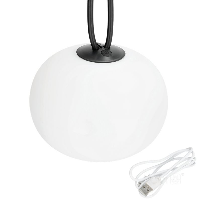 Lampa wisząca zewnętrzna nowoczesna kulista akumulatorowa USB-C biała LED 1.5W 2500K VENEZIA Kobi 1 szt.
