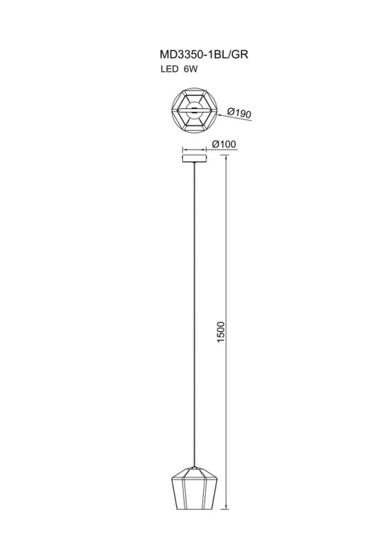 Lampa wisząca Zuma Line COLORE zielona 1 x LED 6W  134lm wym:150x17x17cm IP20 -1 szt.
