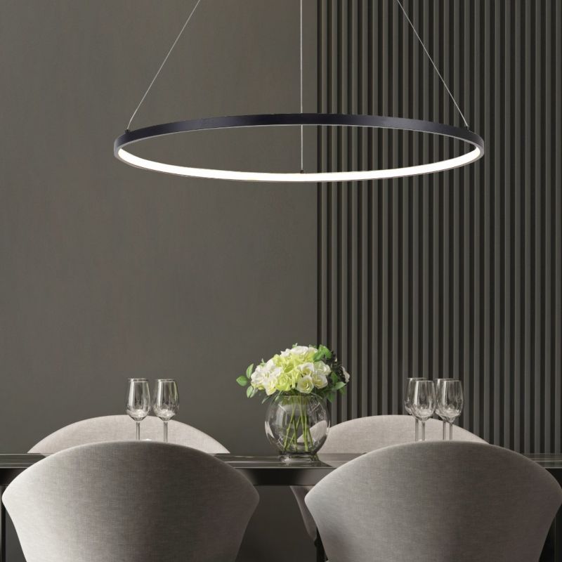 Lampa wisząca Zuma Line Horik 6538 czarna rondo wbudowany LED 40W