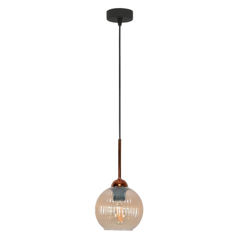 Lampa wisząca zwis EDYLIT 1xE27 bursztynowy klosz loft do kuchni PION 15-045 1 szt.