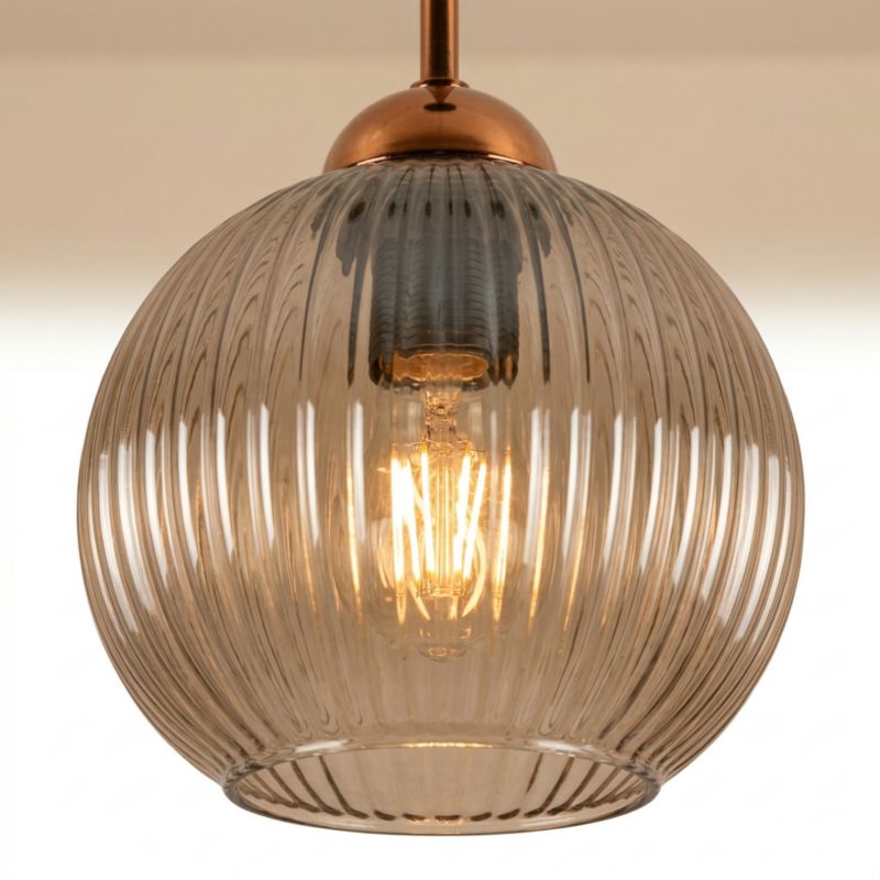Lampa wisząca zwis EDYLIT 1xE27 bursztynowy klosz loft do kuchni PION 15-045 1 szt.