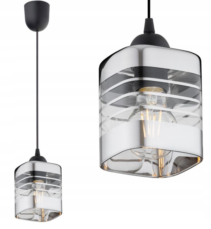Lampa Wisząca Zwis Elko-Lighting 1-Punktowy Linea E27 czarny 1 szt