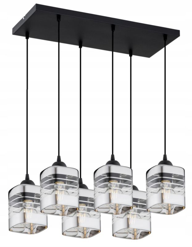 Lampa Wisząca Zwis Elko-Lighting Nad Stół 6-Punktowa Linea E27 czarny 1 szt