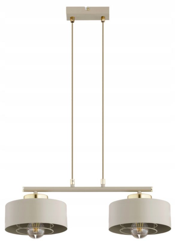 Lampa Wisząca Zwis Elko-Lighting Spring 2-Punktowy Ecru E27 beżowy 1 szt
