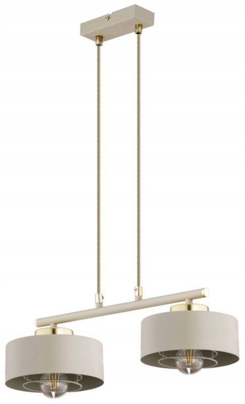 Lampa Wisząca Zwis Elko-Lighting Spring 2-Punktowy Ecru E27 beżowy 1 szt