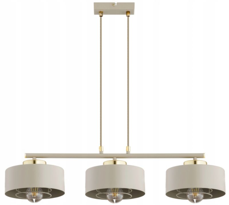 Lampa Wisząca Zwis Elko-Lighting Spring 3-Punktowy Ecru E27 beżowy 1 szt