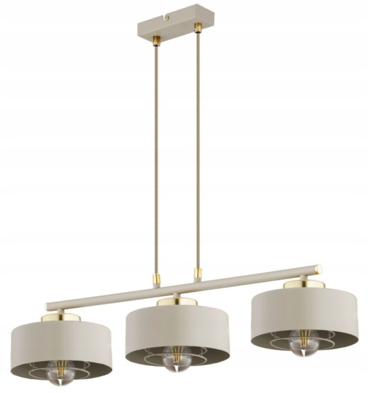 Lampa Wisząca Zwis Elko-Lighting Spring 3-Punktowy Ecru E27 beżowy 1 szt