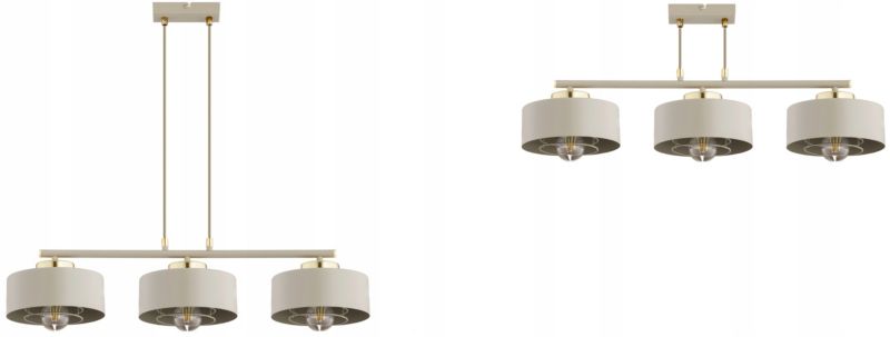 Lampa Wisząca Zwis Elko-Lighting Spring 3-Punktowy Ecru E27 beżowy 1 szt