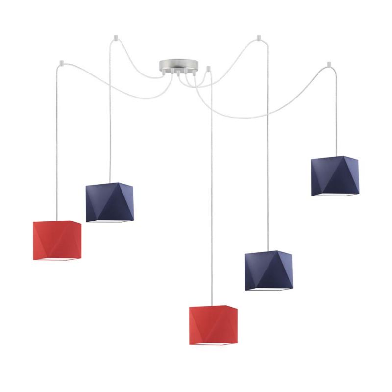 Lampa wisząca zwis Volta Light Factory żyrandol sufitowa pająk z abażurami diament Butelkowa zieleń POP Z5 1szt.