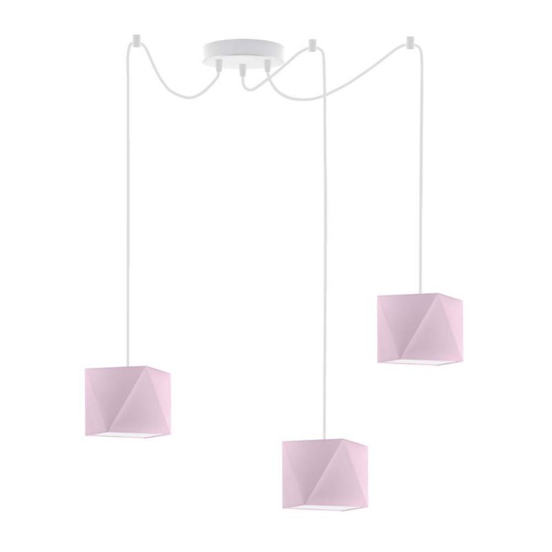 Lampa wisząca zwis Volta Light Factory żyrandol sufitowa pająk z abażurami diament Jasny fioletowy POP Z3 1szt.