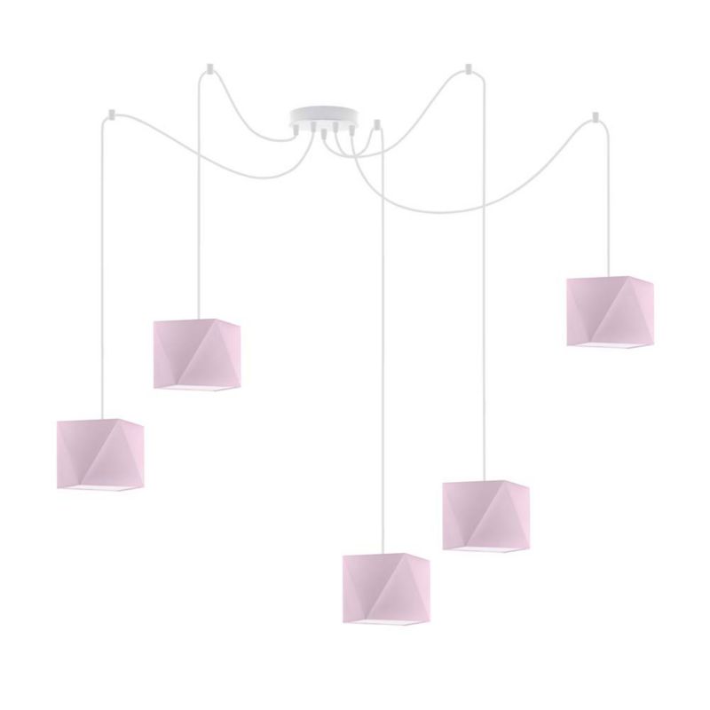 Lampa wisząca zwis Volta Light Factory żyrandol sufitowa pająk z abażurami diament Jasny fioletowy POP Z5 1szt.