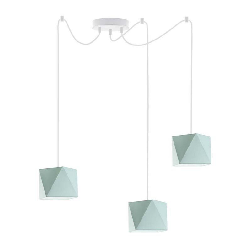 Lampa wisząca zwis Volta Light Factory żyrandol sufitowa pająk z abażurami diament Miętowy POP Z3 1szt.