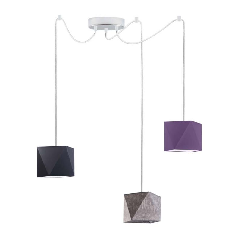 Lampa wisząca zwis Volta Light Factory żyrandol sufitowa pająk z abażurami diament Miętowy POP Z3 1szt.