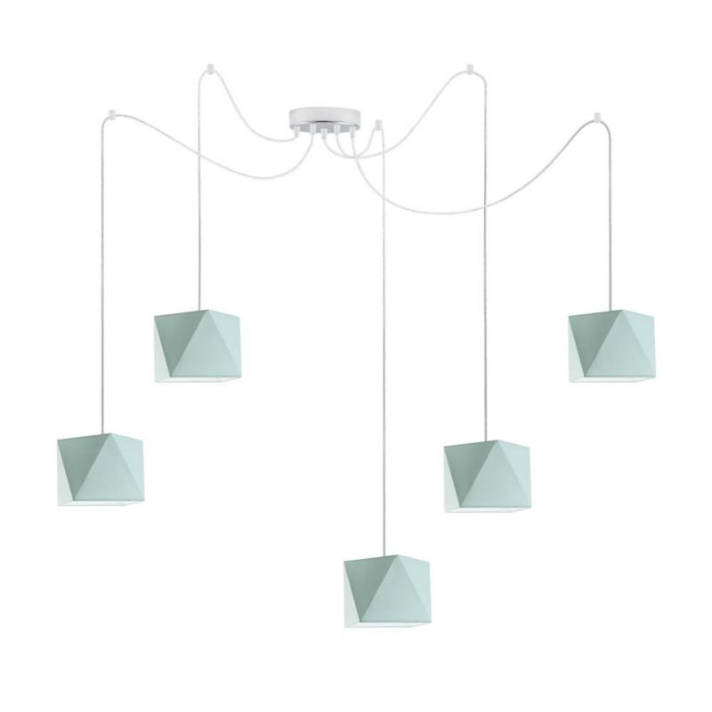 Lampa wisząca zwis Volta Light Factory żyrandol sufitowa pająk z abażurami diament Miętowy POP Z5 1szt.