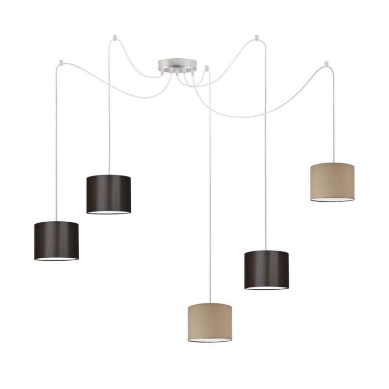 Lampa wisząca zwis Volta Light Factory żyrandol sufitowa pająk z abażurami walec Butelkowa zieleń TANGO Z5 1szt.